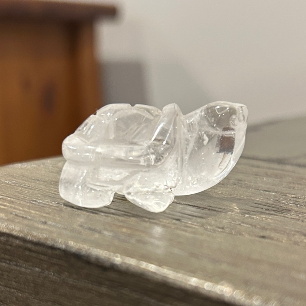 Clear Quartz Crystal Turtle Figurine